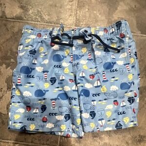 Koala Kids 24 MOS Swim Trunks Blue Nautical Whale Sailboat Lighthouse Mesh Lined
